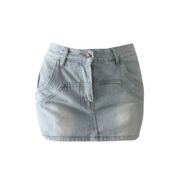Order American style ultra-short denim skirt design low waist bag hip Y2K skirt denim skirt center SKJN014 Order American style ultra-short denim skirt design low waist bag hip Y2K skirt denim skirt center SKJN014